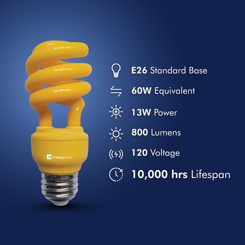 Xtricity 13-Watt CFL Light Bulbs Yellow T2 CFL Color Spiral