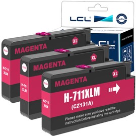 LCL Compatible Ink Cartridge 711XL 711 XL CZ131A Pigment (3Magenta) Replacement for HP Designjet T530 T130 T525 T120 24 T120 610 T520 24 T520 36 T520 610 T520 914 T125 T110 UK
