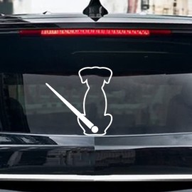 Leniutor Dog Wiper Sticker For Cars, Waterproof Vinyl Cute Dog Waving Tail Rear Window Windshield Sticker Decal, Funny Lovely Animal Rear Wiper Decoration 5.43 x 10.62 (A Lovely Dog, Reflective White)
