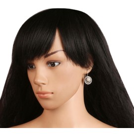 NEW! Touchstone Indian Bollywood Desire Handcrafted Exotic Filigree Faux Pearls Designer Jewelry Eye Catching Light Weight Earrings In Oxidized Silver Tone For Women.