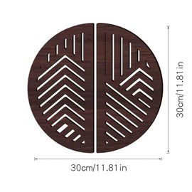 Geometric Wood Wall Art Decor, Modern Mountain Wall Sculptures Hanging Abstract Line Panels Decor, Hollow Half Round Wooden Craft Art Boho Wall Decoration, for Home Office Living Room Bedroom (Brown)