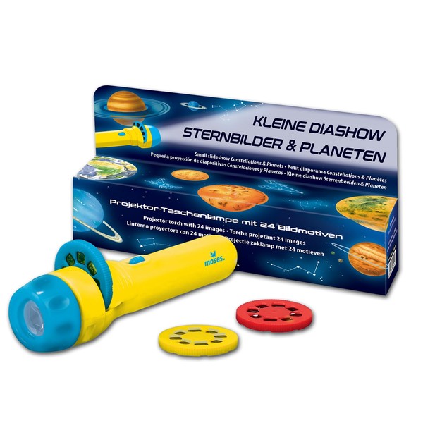 Moses 38057 Kleine Diashow Projektor-Taschenlampe für Kinder, mit 8 Planeten