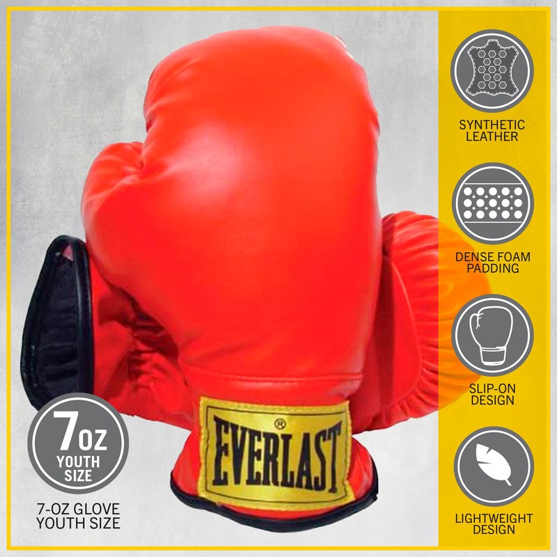 Everlast Laceless Gloves (Red, Small)