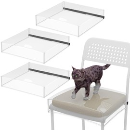 Cosmos 4 Pcs Plastic Seat Covers for Dining Room Chairs, Clear PVC Chair Seat Slipcovers Waterproof Heavy Duty Chair Protector Cover Plastic Dining Chair Dust Cover, 18 x 17 x 4 In (Half Size - 4 Pcs)