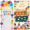 Supervitae 46 Pcs Floral Bulletin Board Borders Decorations 3D Flowers