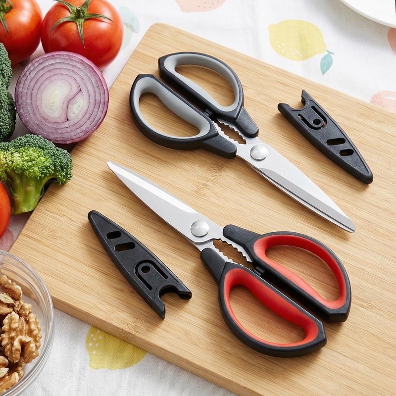 Tazoueoo Kitchen Scissors, Multipurpose Kitchen Shears with Cover, Sharp Stainless