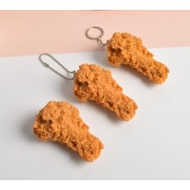 TengRiah Imitation Food Keychains French Fries Chicken Nuggets Chicken Wings Eggs Creative Food Keychains Fun Handbags Car Keychains-3