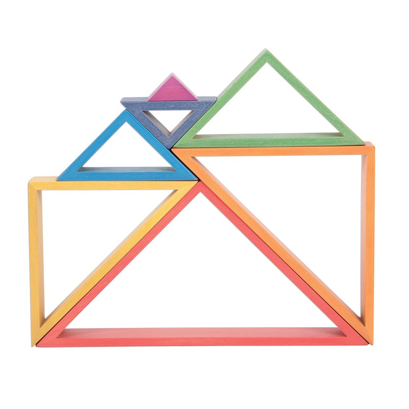 TickiT - 73418 Wooden Rainbow Architect Triangles - Nesting Puzzle