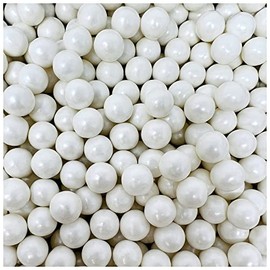 Candy Retailer Gumballs - Great For Parties or Gumball Machines - 2lb Bag (Mini 0.5", Shimmer White)