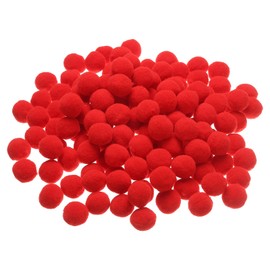 PATIKIL Pom Poms 1 Inch/2.5cm, 150 Pieces Small Pom Pom Balls Fuzzy Craft Pompoms for Crafts Arts DIY Decorations Crafting Supplies, Red