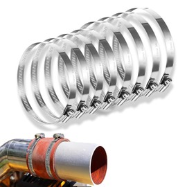 Adjustable Hose Clamp,8 Pcs 4 Inch Stainless Steel Duct Clamp, Large Adjustable Worm Gear Hose Clamp for Air Ducting,Dryer Vent Hose,Fuel Line,Plumbing,Automotive (91-114 mm)