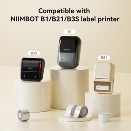 NIIMBOT Labels 3 Rolls Set for B1/B21/B3S Sticker Printer, 40x30mm (1.57'' x 1.18'') 230 Labels/Roll, Refill Labeling Tape for Home School Office Small Business (White)