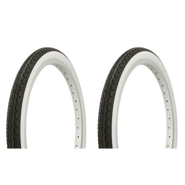 Lowrider Tire Set. 2 Tires. Two Tires Duro 20" x 1.75" Black/White Side Wall Bike Tires, Bicycle Tires, BMX Bike Tires, Chopper Bike Tires