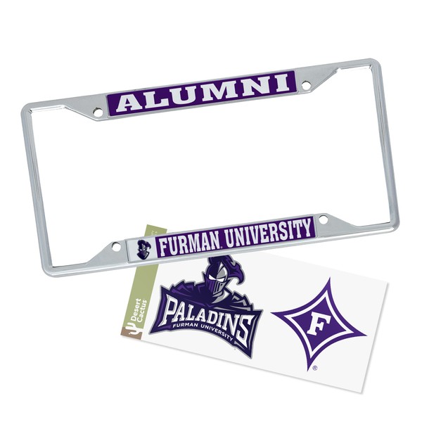 Desert Cactus Furman University Car Accessories Metal License Plate Frame