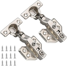 Kimdot 2 Pack 26mm Mini Cup Hinge for Billy Cabinet, European Full Overlay, Soft Close Cabinet Door Hinge for Thin Door,Nickel Plated