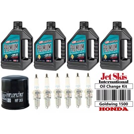 JSI Maxima Oil Kit 10W30 Oil Change Kit For Honda GoldWing GL1500 Spark Plugs Oil Filter All GL1500