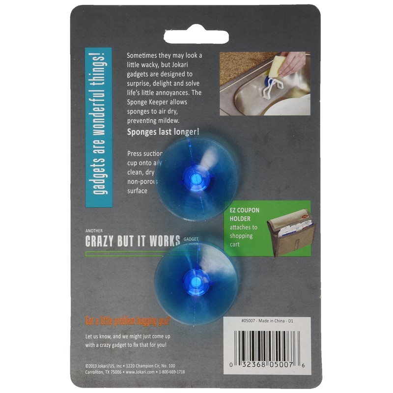 Jokari Sponge Holders-White (2 Pack), Plastic