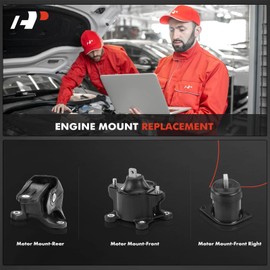 A-Premium Front & Rear Engine Motor Mount Compatible with Honda Accord 2008-2012, Crosstour 2012-2015 & Acura TSX 2009-2014, 2.4L, Hydraulic, Replace# 50830TA0A0, 3-PC Set