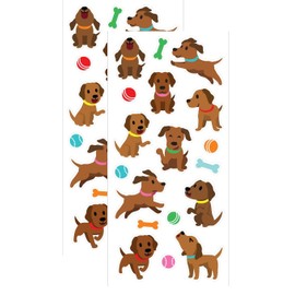Playhouse Chocolate Scented Pack of Two Scratch & Sniff Sticker Sheets - Chocolate Lab Puppies