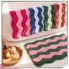 Nuanchu Cute Scalloped Bathroom Rug, Plush Tufted Absorbent Soft Wave