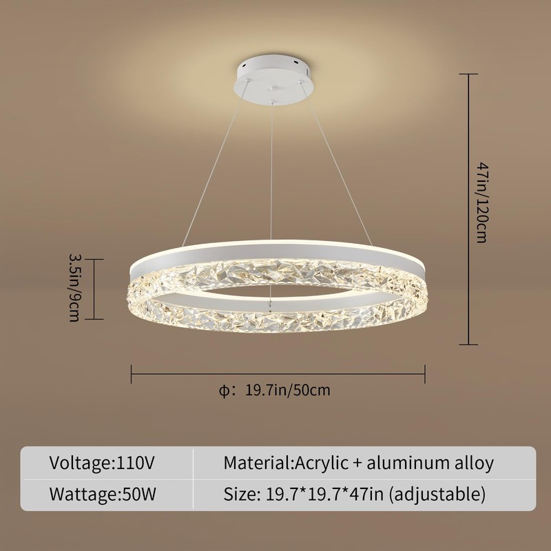 Modern LED Chandelier Pendant Lighting for Kitchen Island, 3000K/4500K/6000K Selectable