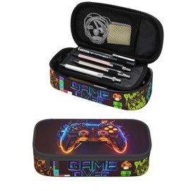 ERRKEWEND Game Graphic Pencil Case with Zipper Multifunction Stationery Pencil Bag for Teens Students School Supplies
