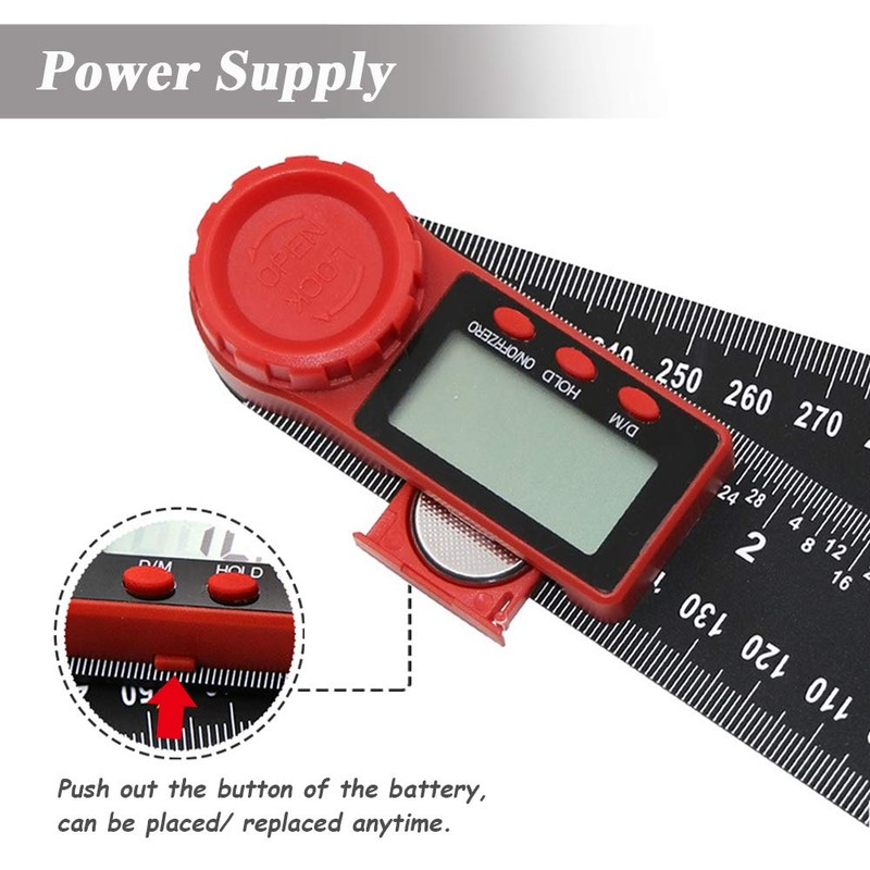 Mesee LCD Digital Angle Finder Ruler, 200mm/7 Inch Angle Finder