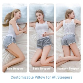 Ankwos Shredded Memory Foam Cooling Soft Pillow King Size, Adjustable Hypoallergenic Hotel Quality Pillow for Side, Stomach and Back Sleeper, Bamboo Viscose Cover, Oeko-TEX Certified