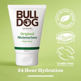 Bulldog Skincare Original Men's Moisturiser, Non-Greasy Hydration, Fast Absorption Daily Moisturiser for Men 100ml x 3 Pack