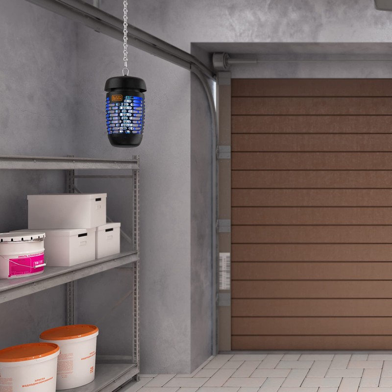 BLACK+DECKER Bug Zapper Electric Lantern with Insect Tray, Cleaning Brush,