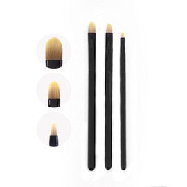 Concealer Brush, Makeup Brush, Flat Type, Round Tip, Ultra Thin Brush, Set of 3, Small, Medium, Large Sizes, Makeup Brush Set, For Beginners, Perfect Fit, Light and Smooth Stretch (Set of 3, Black