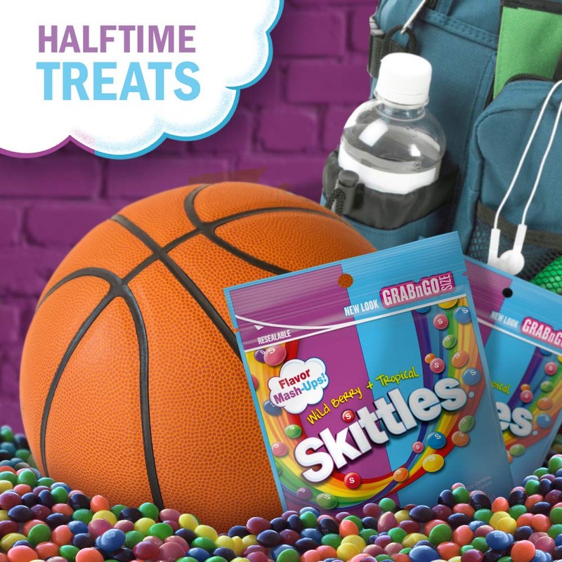 SKITTLES Mash-Ups Wild Berry and Tropical Candy, 9-Ounce Bag