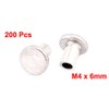 200 Pcs M4 x 6mm Aluminum Flat Head Semi-Tubular Rivets