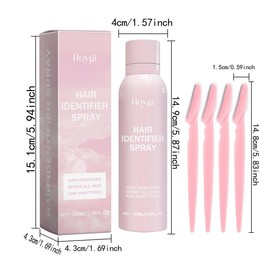 Hair Identifier Spray with Razor, Gentle Softening Hair Body Cleaning Hair Removal Spray, Facial Hair Removal Tool for Women:_1 count_100ml/count