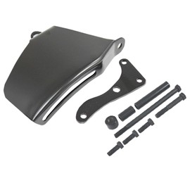 Prefer Warehouse Complete Black Steel V-Belt 2 Groove Long Water Pump Crank Pulleys with Alternator & Power Steering Brackets Kit Compatible with Chevy SBC 265 283 305 327 350 383 400 1969-1978