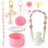 KitBeads Pink Tumbler Cup Accessories Set Including Water Bottle Handle