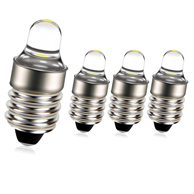 Ruiandsion 4pcs E10 LED Bulbs 3V 6000K White LED Bulbs