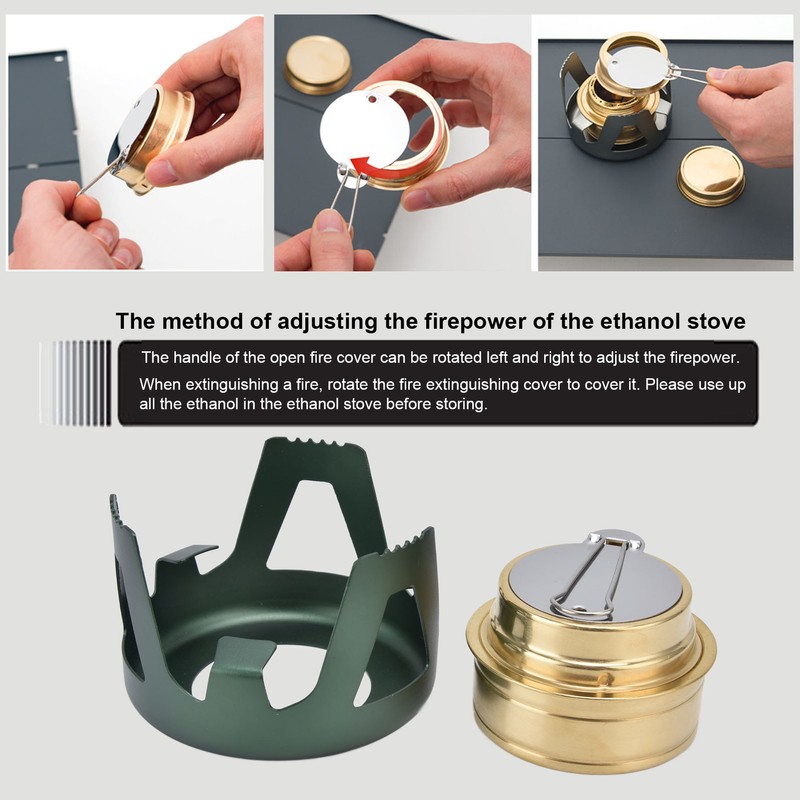 Camping Stove Windproof Vaporizable Portable Liquid Spirit Stove with Stand