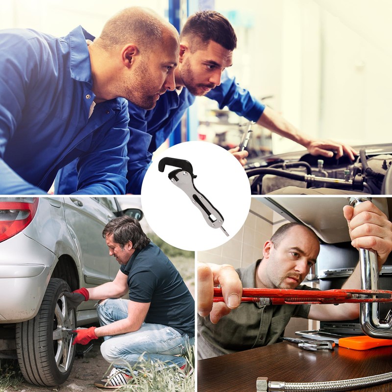 lasuroa Micro Self Adjusting Wrench, Multi Function Pipe Stubby Spanner