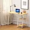 SHW Trestle Home Office Computer Desk, Oak