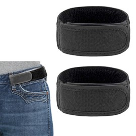 YHQZ 2 Pcs No Buckle Belt,Lazy Adjustable Belt,Adjustable Invisible Side Belts,No Buckle Elastic Belt,No Buckle Belts For Men For Walking,Work,Home,Traveling,Jeans Pants,Convenience Belt(Black)