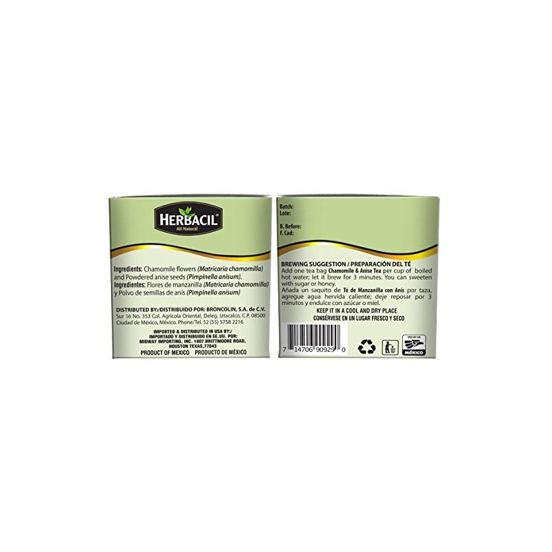 Herbacil Tè Manzanilla Y Anís, Pack Of 1