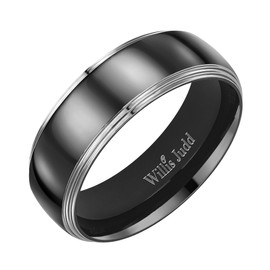 Willis Judd Mens Titanium Ring In Gift Box 8mm Wedding Band Ring for Men Engagement Ring Comfort Fit Size Z+3