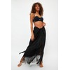 TRENDYOL Damen Quaste Viscose Sarong Rock Skirt, Schwarz, 42 EU