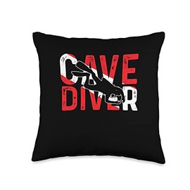Caves Research Cave Explorer Extreme Sports Gift Spelunking Diving Diver Speleology Caves Caver Throw Pillow, 16x16, Multicolor