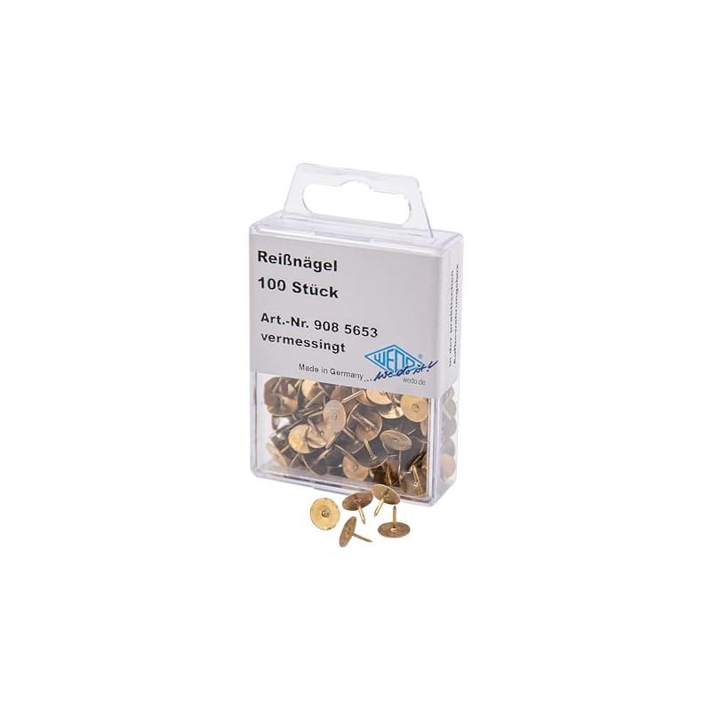 Wedo 9085653 Push Pins – Brass Head Diameter 10 mm