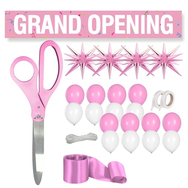Ribbon Cutting Ceremony Kit Pink - 25 Inch Giant Scissors