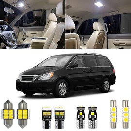 Xpismii 14 Piece 6000K White Odyssey Interior LED Light Kit Package Replacement for Honda Odyssey 2005 2006 2007 2008 2009 2010, with Placement Diagram and Install Tool