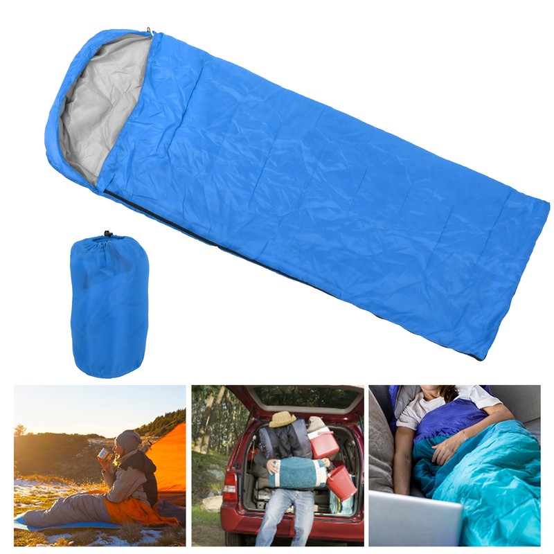 Adult Outdoor Envelope Sleeping Bag with Hood Waterproof for Camping
