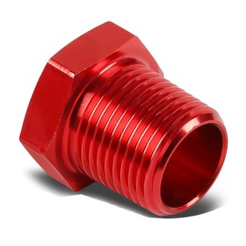 Auto Dynasty 1/4 inchesFemale to 3/8 inchesMale NPT Pipe Bushing Reducer Adapter Fitting Gas/Oil (Red)